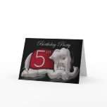5th Birthday Party Invitation, with elephant cards