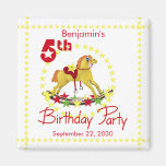 5th Birthday Party Rocking Horse Fridge Magnet