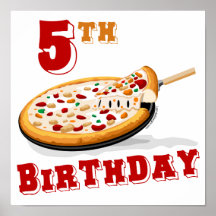 5th Birthday Pizza Party Print