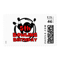 5th Bowling Birthday Tshirts and Gifts Stamp