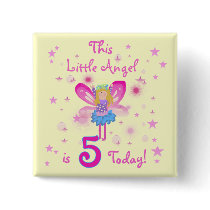 5th Little Angel Birthday Tshirts and Gifts Pin