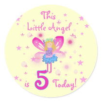 5th Little Angel Birthday Tshirts and Gifts Sticker