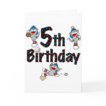 5th Sock Monkey Baseball Birthday Cards