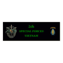 5th special forces group green berets bookmarkers business card