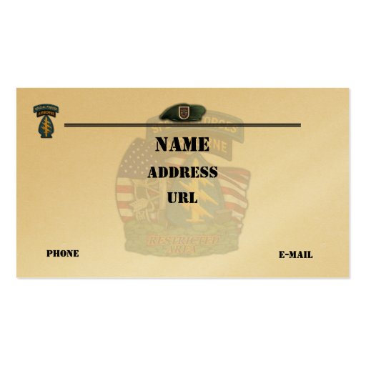 5th special forces patch flash business Card