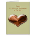 5th Wedding Anniversary Greeting Card with verse