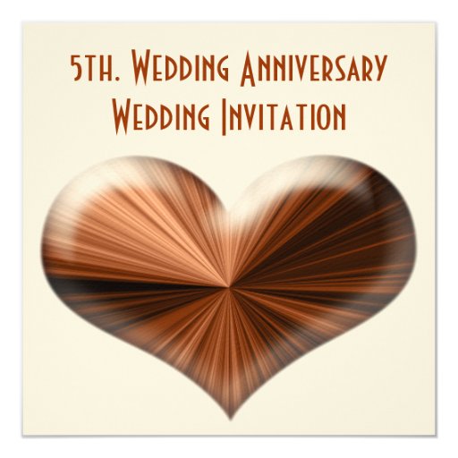 5th. Wedding Anniversary Invitation Zazzle