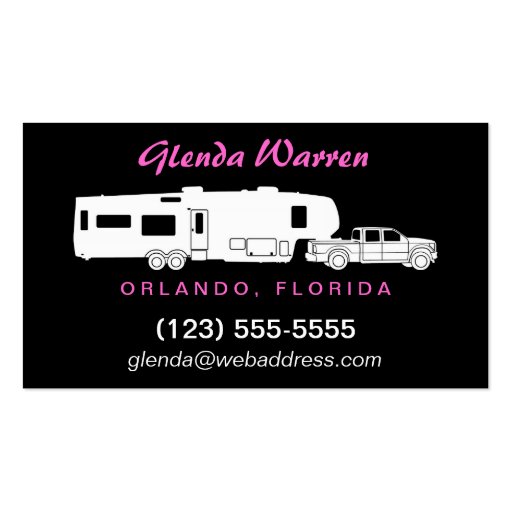 5th Wheel RV Silhouette Calling Card Business Card