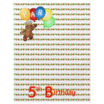 5thBirthday Party Royal Bear Scrapbook  Paper 3 Custom Flyer