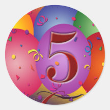 5to Decoraciones del globo de la fiesta de cumplea Pegatina