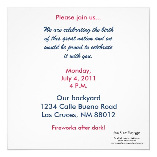 5x5 4th of July Party Invitation