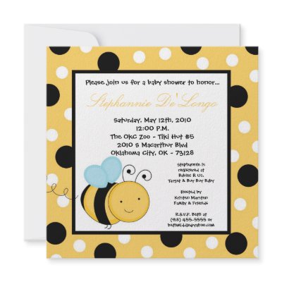 5x5 Buzzin Honey Bumble Bee Baby Shower Invitation by thepapergenius