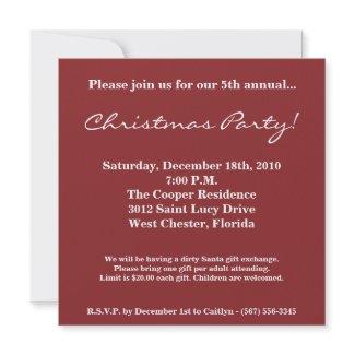 5x5 Christmas XMAS Ornaments Christmas Invitation invitation