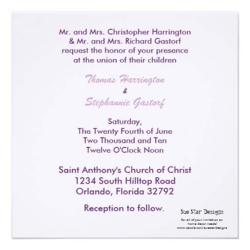 5x5 Dark Purple Carriage Wedding Invitation