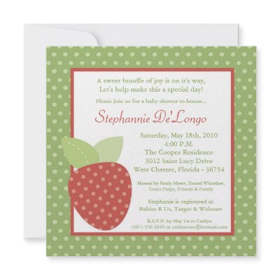 5x5 Farm Strawberry Fruit Baby Shower Invitation by AnnLeeDesigns