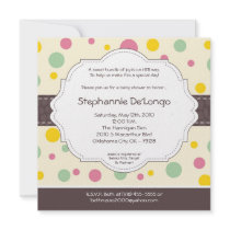 5x5 Girl Pink Polkadot Poke Baby Shower Invitation