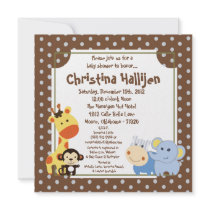 5x5 Jungle Play Baby Shower Invitation