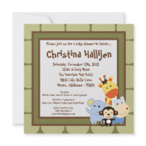 5x5 Jungle Play Baby Shower Invitation