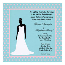 5x5 Light Blue Bride Wedding Invitation