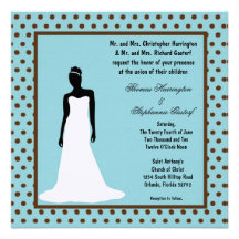 5x5 Light Blue Bride Wedding Invitation