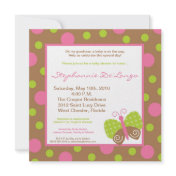 5x5 Spring Butterfly Polka Baby Shower Invitation