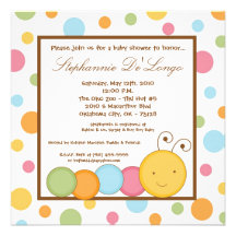 5x5 Spring Caterpillar Worm Baby Shower Invitation