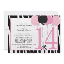 5x7 14th Birthday Party Invite