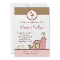5x7 Abby's Farm Girl Barn Baby Shower Invitation