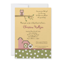 5x7 Abby's Farm Pink Barn Baby Shower Invitation