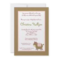 5x7 Abby's Farm Pink Barn Baby Shower Invitation