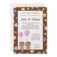 5x7 African American TWIN Birthday Part Invitation invitation