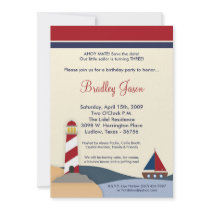 5x7 Ahoy Mate Sail Boat Birthday Party Invitation