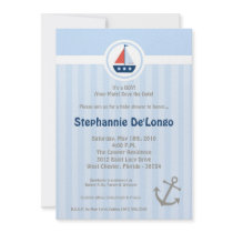 5x7 Ahoy Nautical Sail Boat Baby Shower Invitation