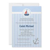 5x7 Ahoy Nautical Sail Boat Birthday Invitation