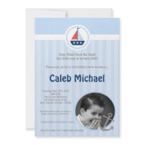 5x7 Ahoy Nautical Sail Boat Birthday Invitation