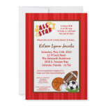 5x7 All Star MVP Sport Ball Baby Shower Invitation