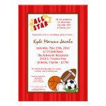 5x7 AllStar MVP SportBall Birthday Part Invitation