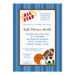 5x7 AllStar MVP SportBall Birthday Part Invitation
