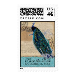 5x7 Ancient Peacock Vintage Wedding Save the Date Postage