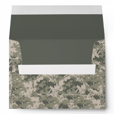 5x7 ARMY ACU Camo Outside Gray Inside Envelope by AnnLeeDesigns