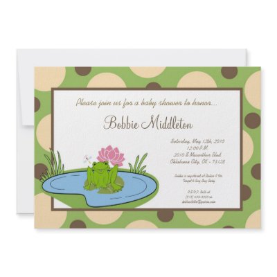 Frog Baby Shower Invitations on 5x7 Baby Frog Pond Baby Shower Invitation By Thepapergenius