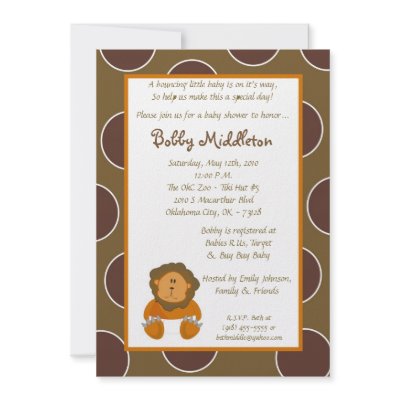 5x7 Baby Lion Zoo Animal  Baby Shower Invitation by thepapergenius