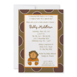 5x7 Baby Lion Zoo Animal  Baby Shower Invitation