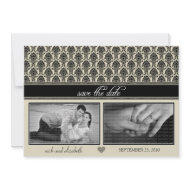 5X7 Baroque Black/Ivory Two-Photo Save the Date invitation