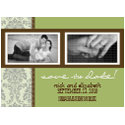 5X7 Baroque Sage/Brown Two-Photo Save the Date invitation