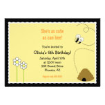5x7 Bee Happy Birthday Invitation Card