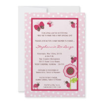 5x7 Berry Garden Lady Bug Baby Shower Invitation