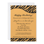 5x7 Black Tiger Print Birthday Party Invitation