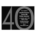 5x7 Black+White Big 4-0 Birthday Party Invitations invitations