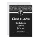 5x7 Black/White Caduceus Medical School Graduation invitation